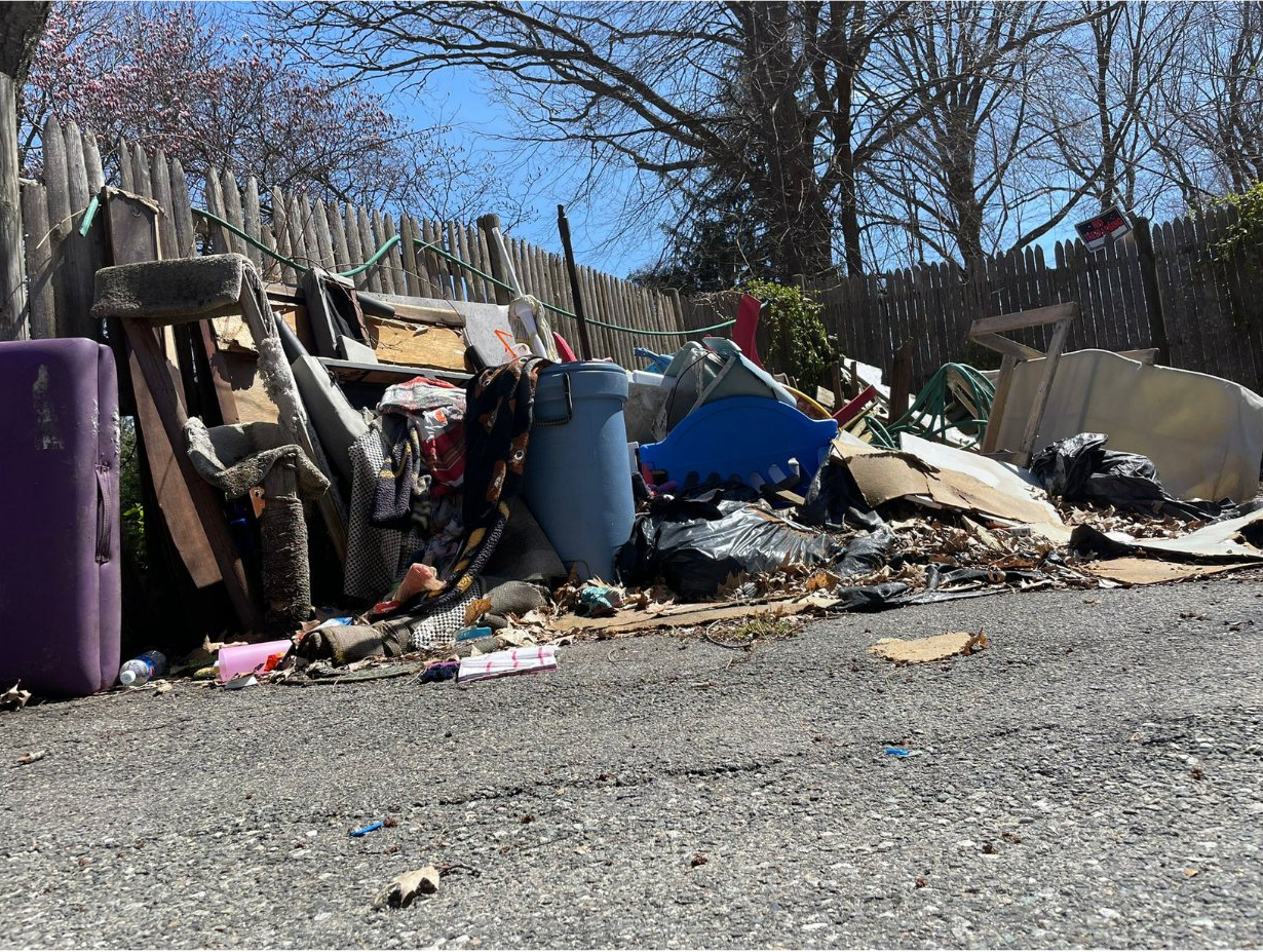 Trash pile in a Lynn neighborhood