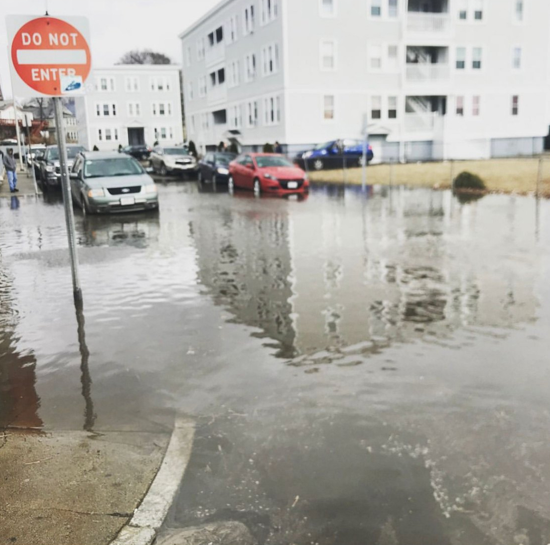Flooded street in Lynn