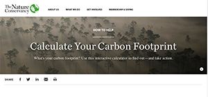Nature conservancy footprint calculator screen shot